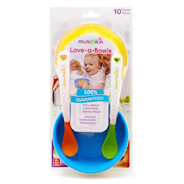 Set De Tazones Con Tapa   Love-A-Bowls Munchink A Prueba De Derrames X 4 Unidades 