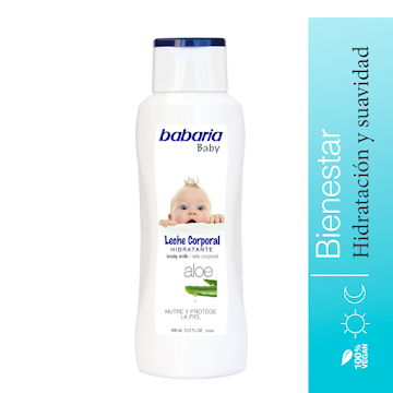 Leche Corporal Babaria Baby Hidratante Con Aloe x 400 ml  