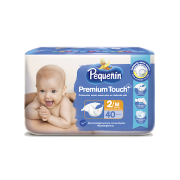 Pañales Pequeñin Premium Touch Etapa 2 x 40 und  