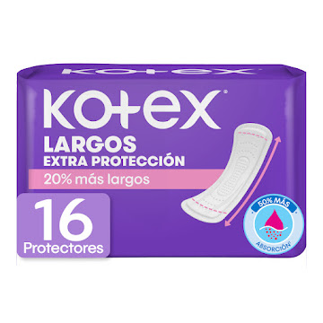 Protectores Diarios Kotex Largos x 16 und  