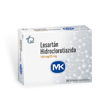 Losartan 100mg/25mg Caja x 30 Tabletas  