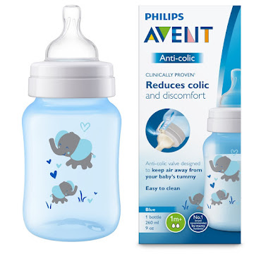 Tetero Avent Anti-Cólico Deco Azul 9oz x 1 und  