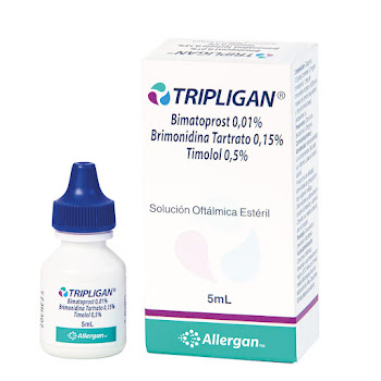 Tripligan Bimatoprost + Brimonidina Tartrato + Timolol 0,01%/0,15%/0,5% Allergan Frasco x 5ml  