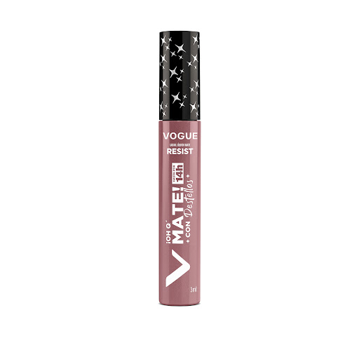 Labial Vogue Resist Mate Con Destellos Tono Radiante Tubo x 3 ml
