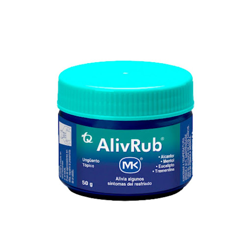 Aliv Rub Ungüento Tópico Alcanfor + Mentol + Eucalipto MK Frasco x 50 gr