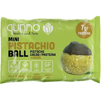 Snack Mini Pistacio Ball Qunno Con Trufa Proteica Y Chocolate al 70% Sachet x 27 gr  