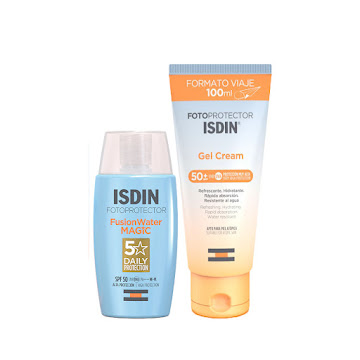 Fotoprotector Solar   Isdin Fusion Water Magic x 50 ml + Fotoprotector Solar Isdin Gel Cream x 100 ml  