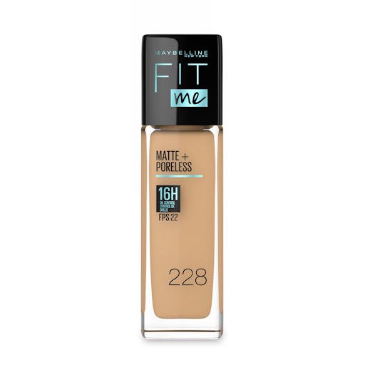 Base Fit Me Maybelline Mate y Sin Poros Envase de Vidrio Soft Tan x30ml