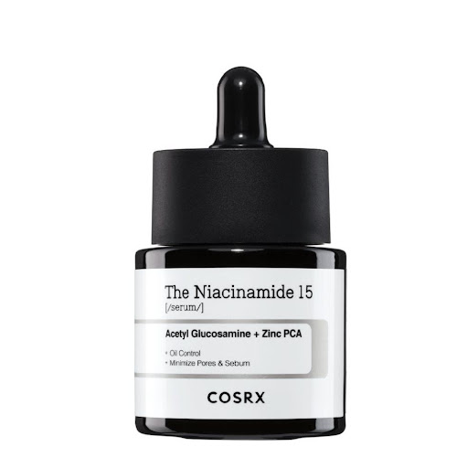THE NIACINAMIDE 15 SERUM COSRX FRASCO 20 ML x 20 ML La Niacinamida concentrada al 15% de COSRX es un excelente tratamiento para quienes buscan mejorar el tono de la piel, reducir imperfecciones y fortalecer la barrera cutánea. Es ideal para pieles prop