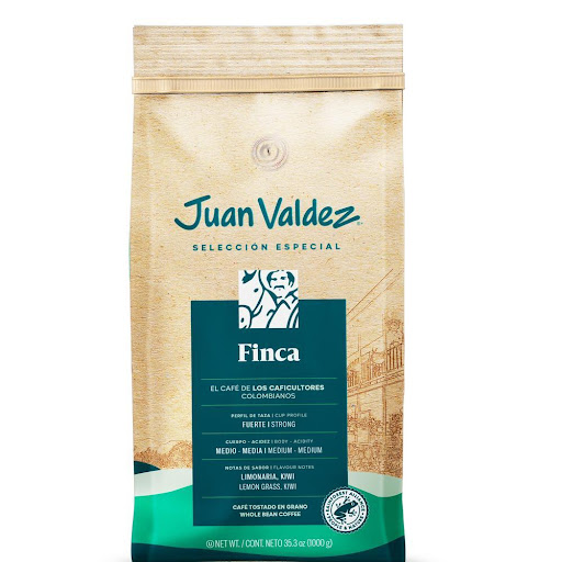 Café Juan Valdez Finca Grano 1000 gr Juan Valdez 1000 Gr x 1 Las fincas que producen este café aplican principios sociales, económicos y ambientales para garantizar el trato justo a trabajadores y el manejo responsable de los recursos naturales. Nuestro Café Fi