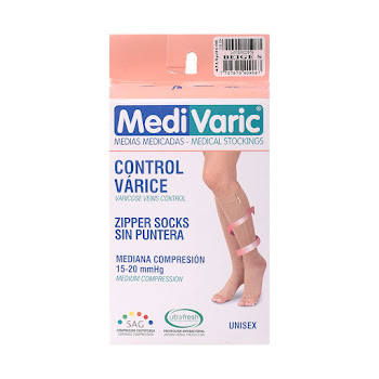 Medias De Compresión Graduada Unisex Medivaric 15-20 Beige Talla S x 1 und  