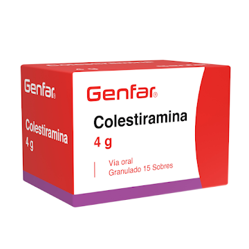 Colestiramina Genfar 4 gr Caja x 15 Sobres  