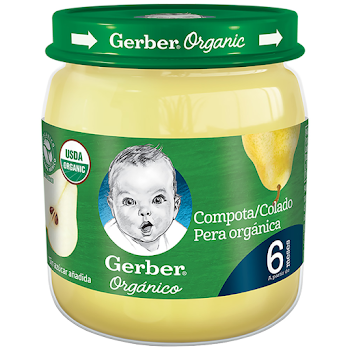 Compota Nestlé Gerber Orgánico Pera 24 x 113 gr  
