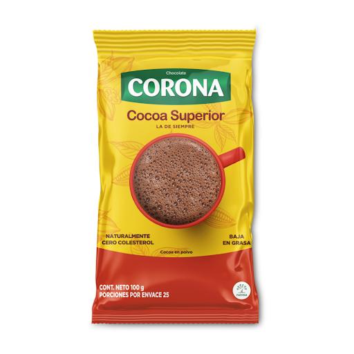 Cocoa Corona x 230 gr Corona Bolsa x 1 La Cocoa Superior es un polvo de cacao desgrasado de alta calidad, ideal para repostería, bebidas y recetas, sin azúcar añadida. Es un producto versátil, perfecto para tortas, brownies, helados y bebi