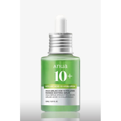 Azelaic Acid 10 Hyaluron Redness Soothing Sérum Anua Frasco con gotero de 30 ml x 1 Sérum ligero calmante e hidratante especial para piel sensible. Ayuda a mejorar la rojez y las zonas reactivas o irritadas de de todo tipo de pieles, especialmente las sensibles con tendencia a acné, 
