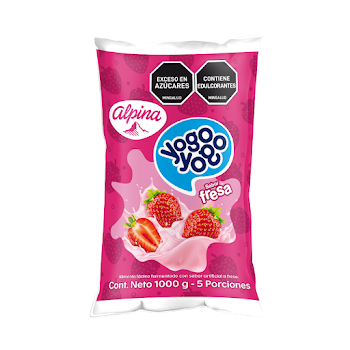 Yogurt Yogo Yogo Fresa Bolsa x 1000 gr  