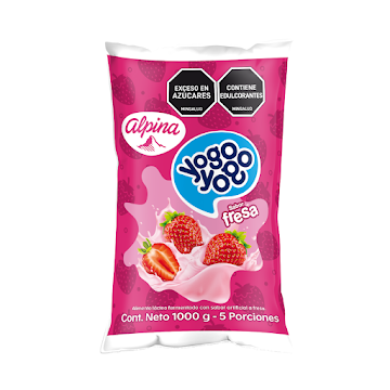 Yogurt Yogo Yogo Fresa Bolsa x 1000 gr  