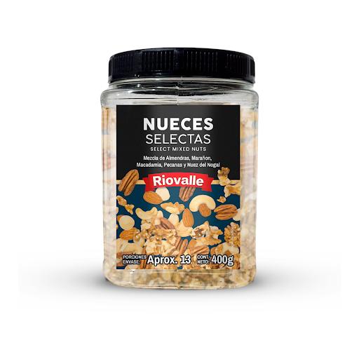 Frutos Secos Nueces Selectas Tarrina Riovalle Megamarket Tarrina x 1 Frutos Secos Nueces Selectas Tarrina RIOVALLE X 400 Gr, selección premium de nueces crocantes y listas para consumir. Ideal como snack o para complementar recetas. Presentación en tarrina que conserva