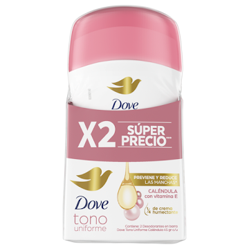 Desodorante Barra Dove Dermo Aclarant Tono Uniforme 50 gr x 2 und  