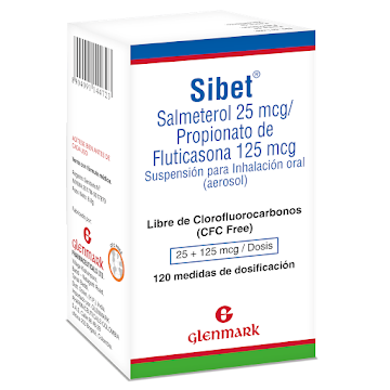 Sibet Inhalador 25 +   125mcg X 120 DosisSalmeterol Fluticasone  