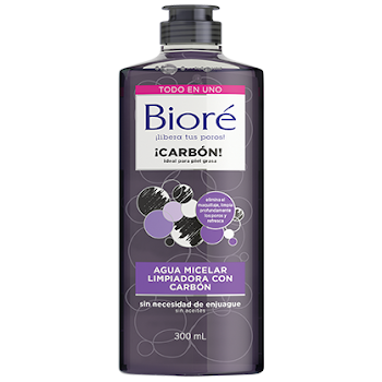 Agua Micelar Biore Limpiadora Con Carbón x 300 ml  