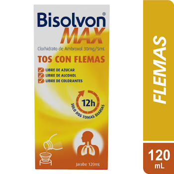 Bisolvon Max Ambroxol 30mg/5ml Opella Jarabe Frasco x 120 ml  