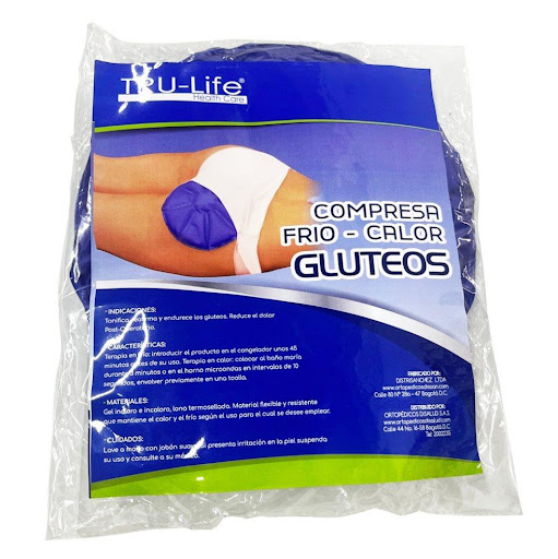 COMPRESA FRIO CALOR GLUTEOS (PAR) TRULIFE Bolsa x 2 Compresa totalmente flexible fabricada en material y diseño resistente que mantiene calor o el frio, ideal para tratar los glúteos.
