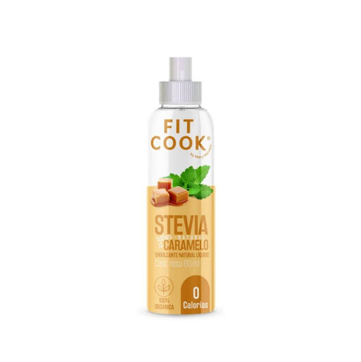 Stevia liquida Sabor natural Caramelo fitcook By Mary Mendez 60 ml x 1 Mezcla de Stevia mínimo 97% de pureza. No contiene conservantes sabor natural caramelo
