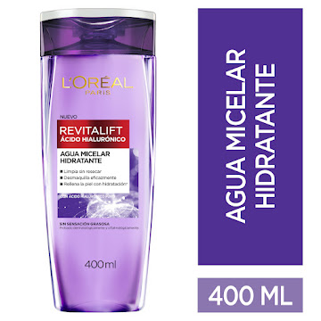 Agua Micelar Loreal Paris Dermo Expertise Ácido Hialurónico x 400 ml  