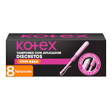 Tampones Kotex con Aplicador Super Caja x 8 und  