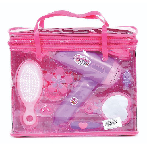 Set Belleza Fashion Girl Bolso Para Niña Plasticos Asociados  x 1 Este set de belleza es perfecto para que los niños disfruten de horas de juego creativo, recreando historias de salón de belleza y explorando nuevos estilos. Con su secador de pila, cepillo, espejo, h