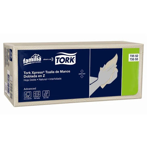 TOALLA MANOS DOBLADA Z X 150H NATURAL BOLSA PLASTICA LASTRA EMPAQUE PLASTICO x 1