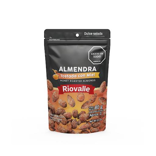 Frutos Secos Riovalle Almendra Con Miel  Megamarket Bolsas Doypack x 1 Frutos Secos RIOVALLE Almendra con Miel X 80 Gr, almendras seleccionadas con toque dulce natural. Snack práctico, crocante y listo para consumir. Fuente de energía ideal para cualquier momento del día
