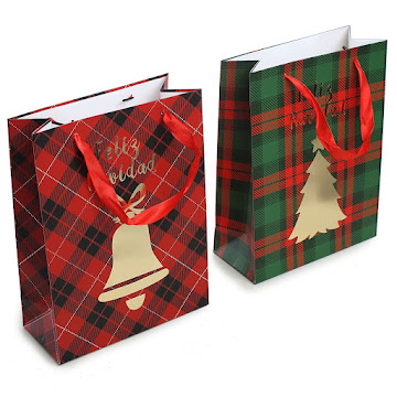 Bolsa de Regalo Navideña Multicolor Surtida 8 x 18 x 24 cm x 1 Und  