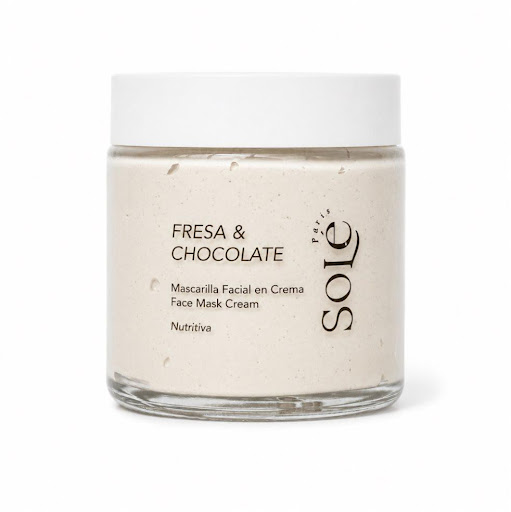 Mascarilla Nutritiva de Fresa & Chocolate | Vegana | Biotecnología Coreana Sole Paris envase con tapa x 1 