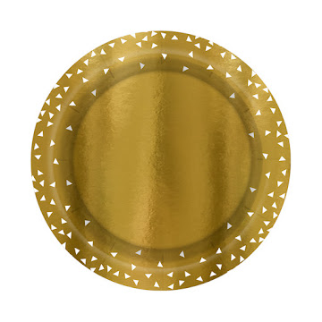 Plato Sempertex 7" Triángulos Dorados Navidad x 8 und  