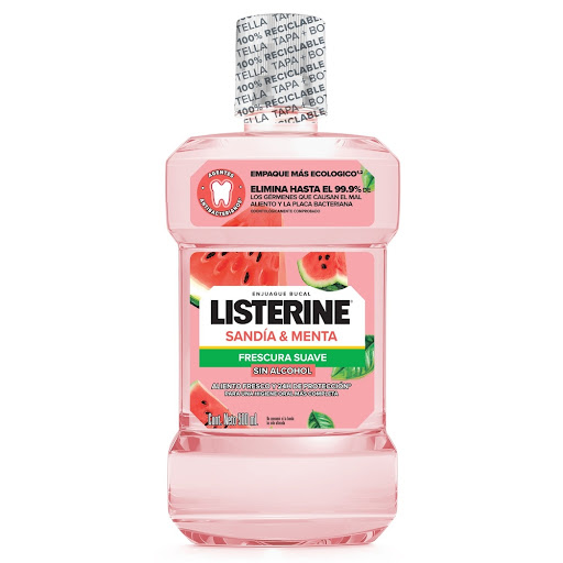 Enjuague Bucal Listerine Sandía y Menta Sin Alcohol Botella x 500 ml