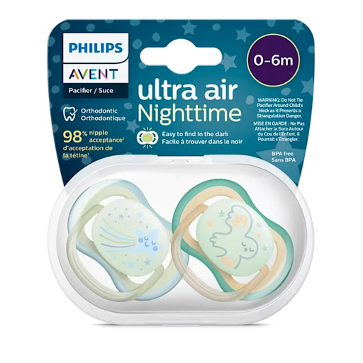 Chupo de Entretención Philips Avent Ultra Air Nocturno Brilla En La Oscuridad Blister x 2 und