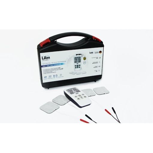 Set digital de electroterapia Lifen, R-C4D, Tens + Ems + Masajeador, Caja x 1  LIFEN  Estuche  x 1 Equipo portátil 3 en 1 para uso doméstico y profesional: integra los modos TENS (alivio del dolor), EMS (fortalecimiento muscular) y masajeador (relajación y reducción de fatiga). Cuenta con doble can