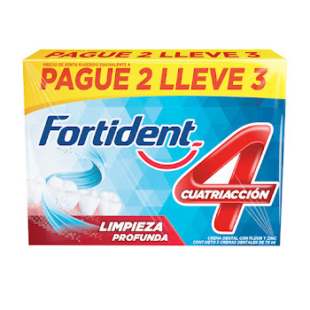 Crema Dental Fortident Limpieza Profunda 370 ml x 3 und  