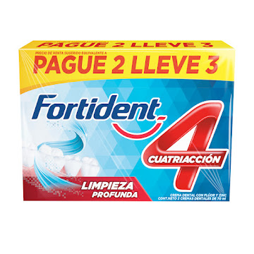 Crema Dental Fortident Limpieza Profunda 370 ml x 3 und undefined