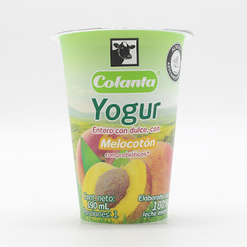 Yogurt Entero Colanta Melocotón x 190 ml  