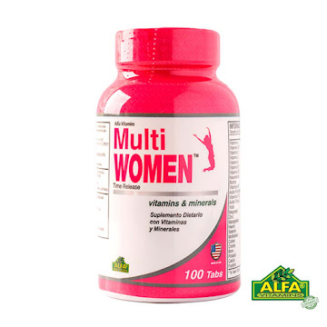 Multi Women Vitamina A + Vitamina D3 + Vitamina E 10mg/4mg/60mg Alfa Frasco x 100 Tabletas  