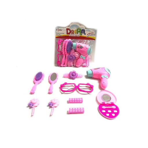 Set Belleza Sweet Bolsa Plasticos Asociados  x 1 Este set de belleza es perfecto para que los niños exploren el juego imaginativo, recreando sesiones de estilismo y cuidado personal con accesorios llenos de encanto. Con su secador, cepillo, espejo y