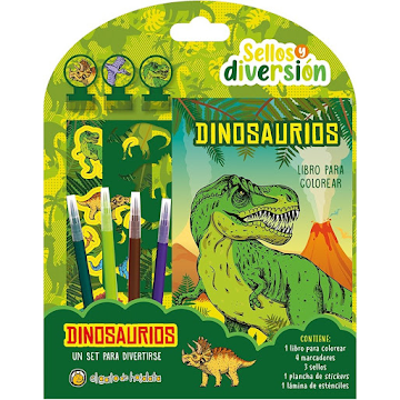 Libro El Gato de   Hojalata Sellos y Diversión Dinosaurios x 1 und  