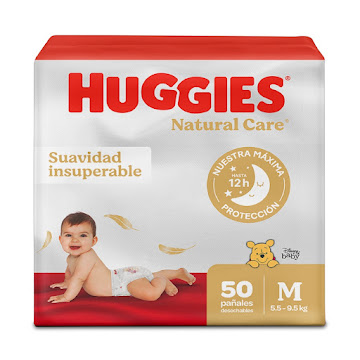 //PAÑAL HUGGIES NATURAL CARE  TALLA M-2 X 50UND UNISEX  