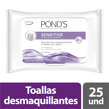 Toallas Desmaquillantes Ponds Sensitive x25und   
