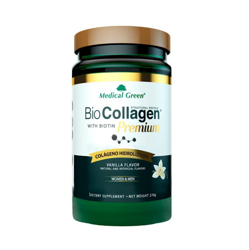 BIOCOLLAGEN PREMIUM – COLÁGENO CON BIOTINA MEDICAL GREEN  TARRO x 270 GRAMOS  undefined