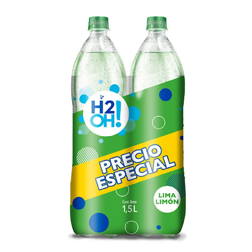 //$Oft Agua Saborizada H2oh Lima Limon Duopack x 1.5Lt + Gratis H2oh Pet Limonada Coco x 600ml