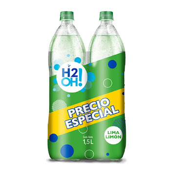 //$Oft Agua Saborizada H2oh Lima Limon Duopack x 1.5Lt + Gratis H2oh Pet Limonada Coco x 600ml  